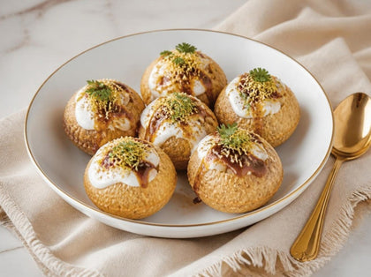 Dahi Puri with Date-Tamarind Chutney