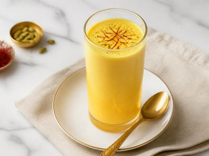 Mishri-Sweetened Saffron Milk
