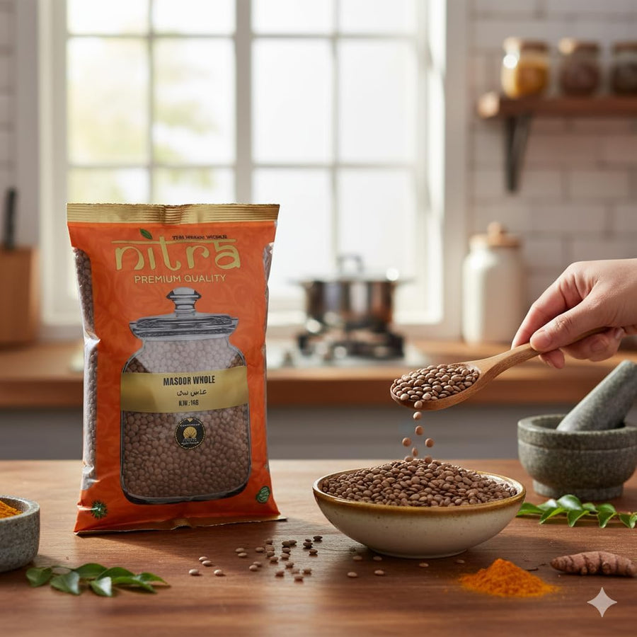 Nitra Whole Masoor brown lentils pack, alternate view 5