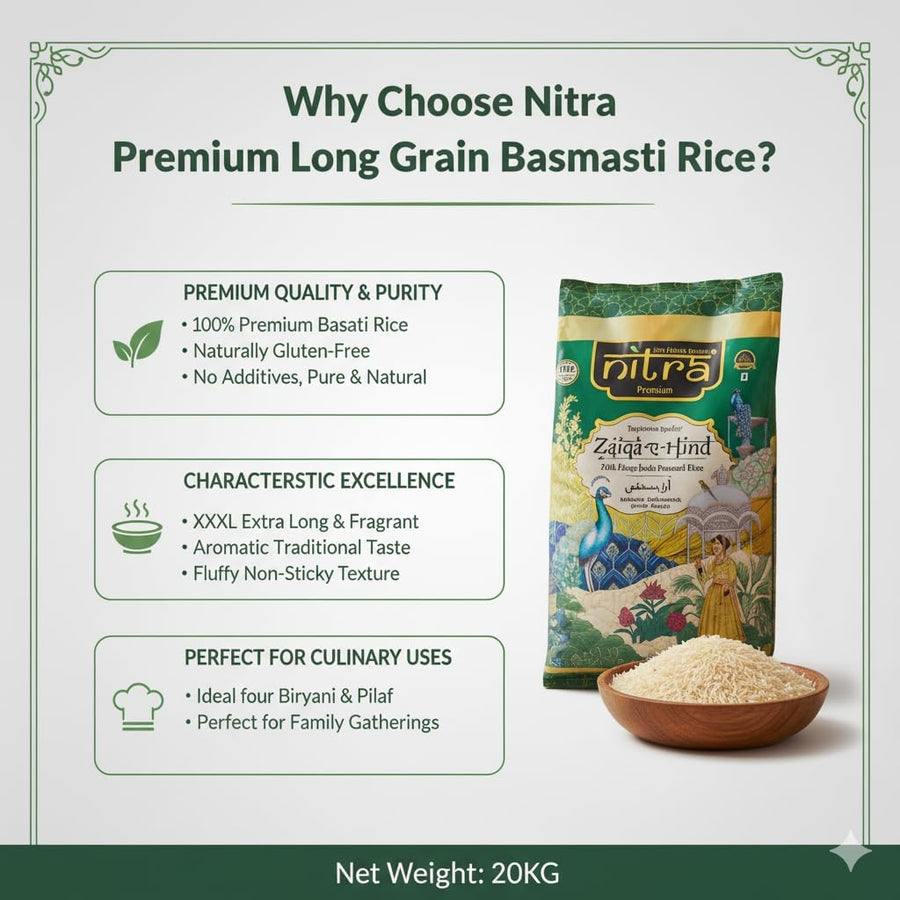 Nitra Zaiqa-E-Hind basmati rice pack, alternate view 8