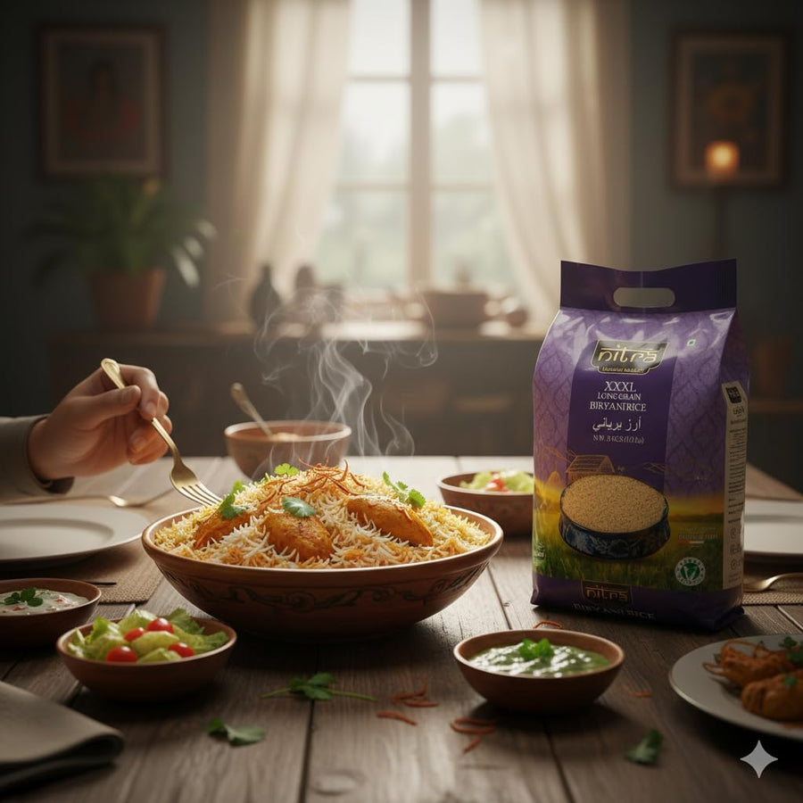 Nitra Biryani Rice long grain basmati pack, alternate view 5