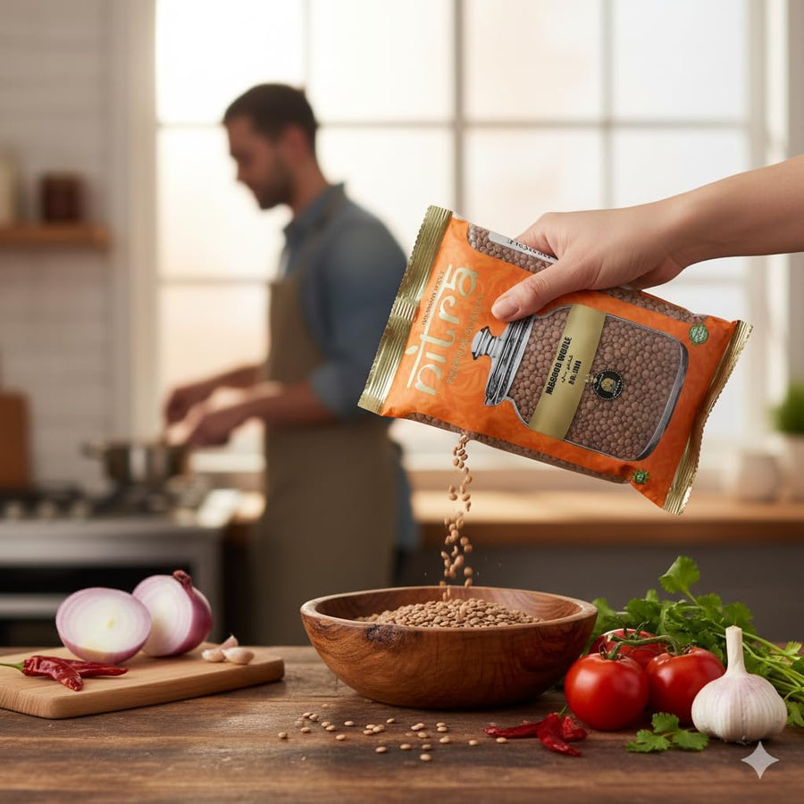 Nitra Whole Masoor brown lentils pack, alternate view 2