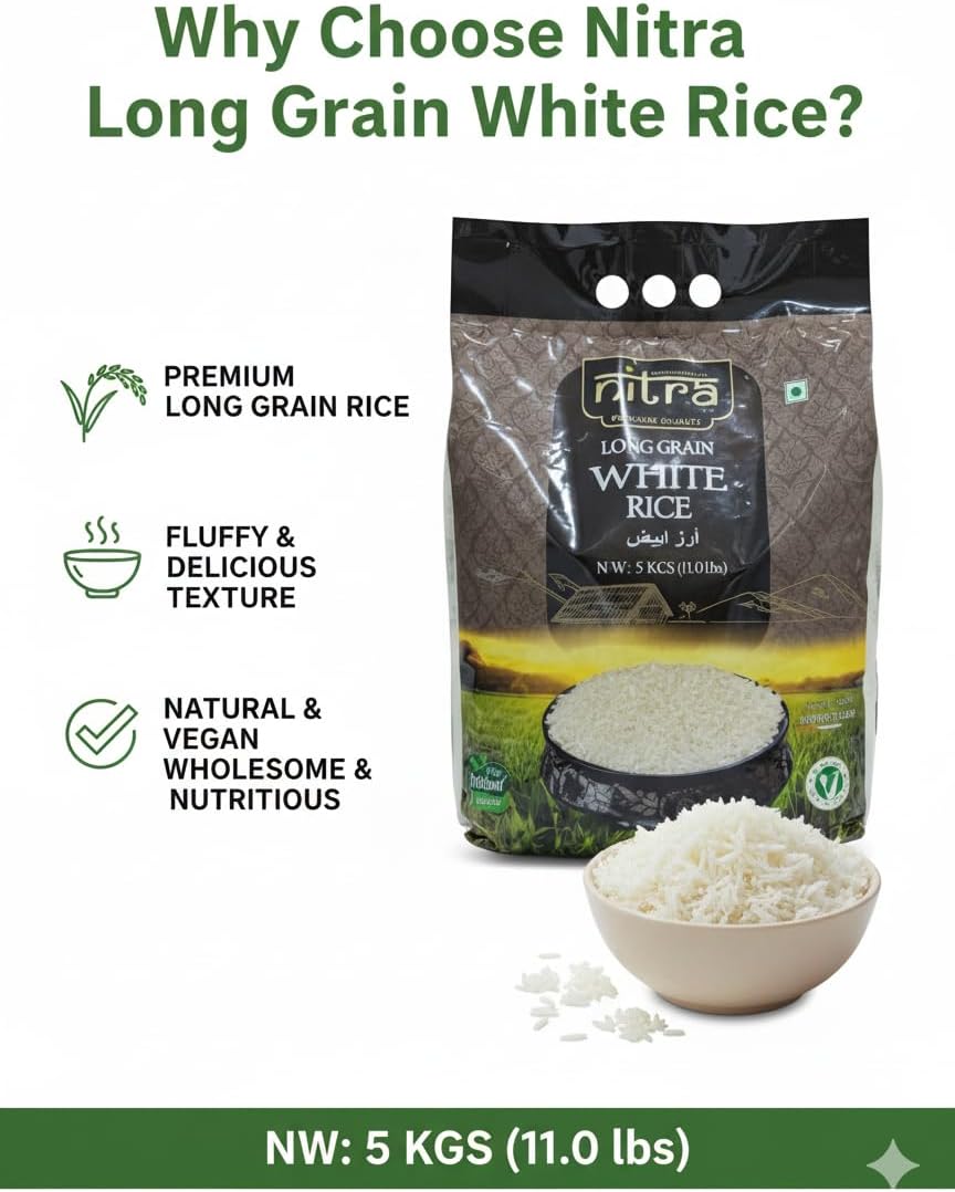 Nitra long grain white rice 5 kg pack, alternate view 4