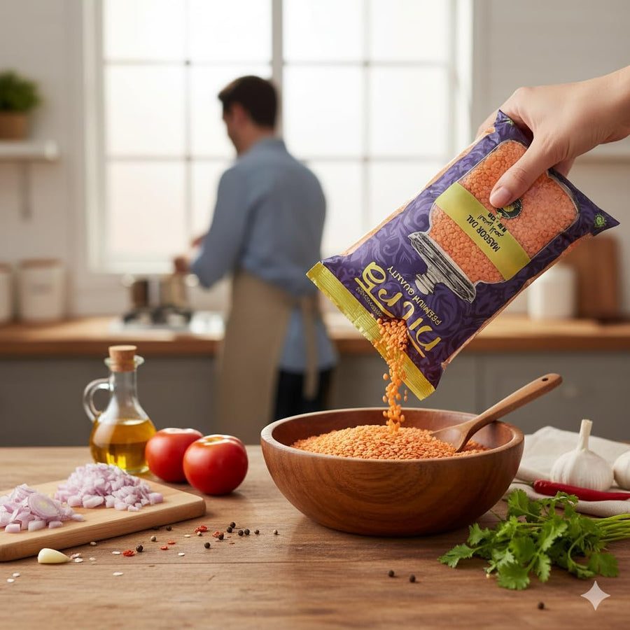 Nitra Masoor Dal red lentils pack, alternate view 2