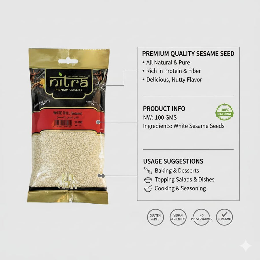 Nitra White Sesame safed til pack, alternate view 3