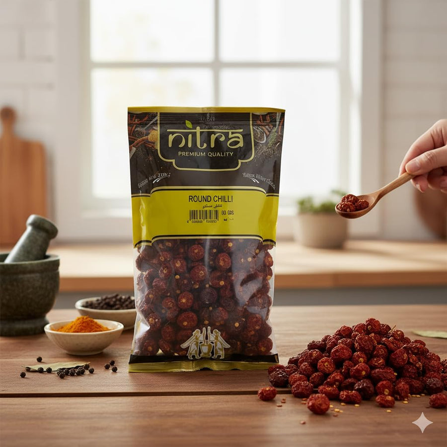 Nitra round red chilli whole 100 g pack, alternate view 4