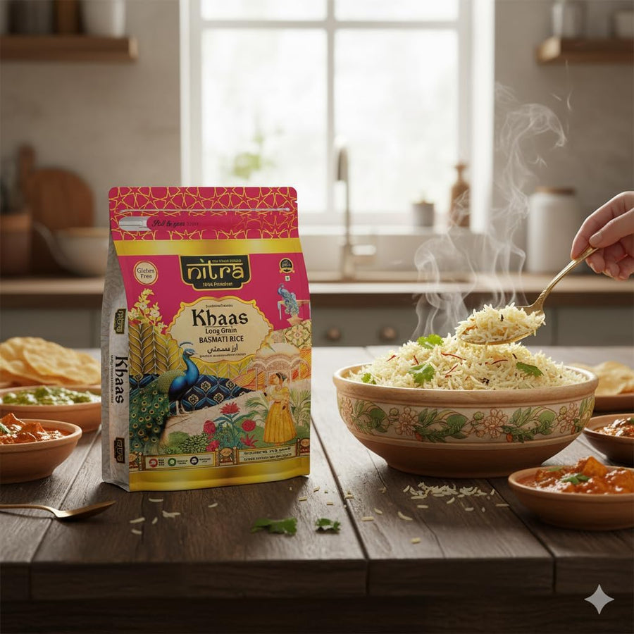 Nitra Khaas basmati rice pack, alternate view 3