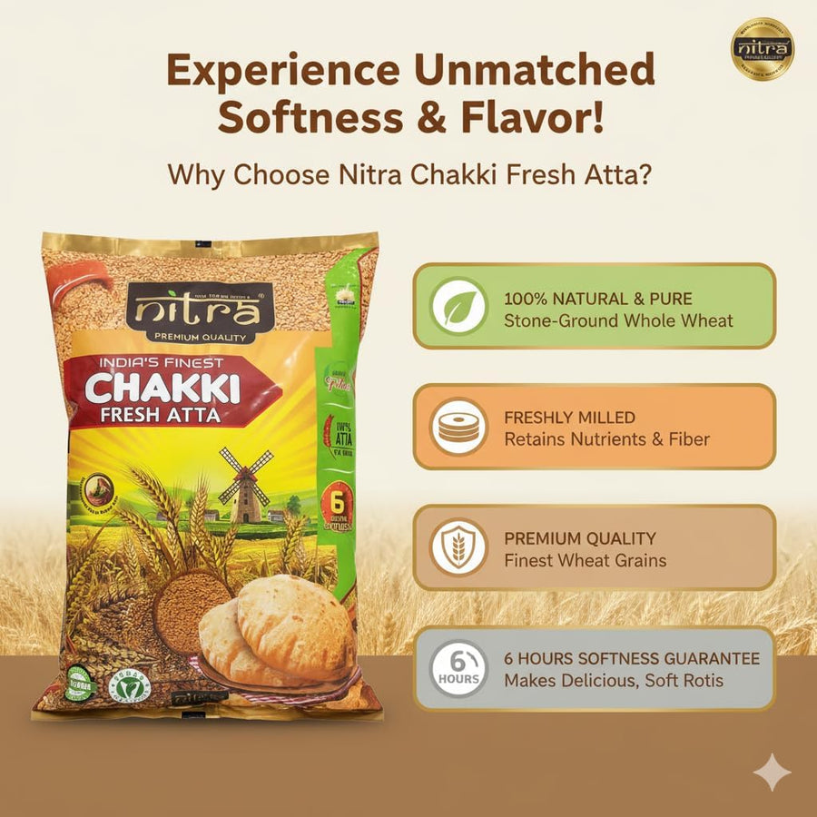 Nitra Chakki Fresh Atta whole wheat flour pack, alternate view 7