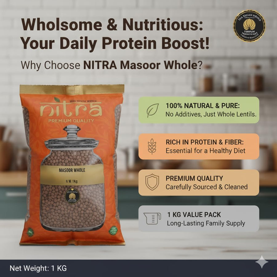 Nitra Whole Masoor brown lentils pack, alternate view 6