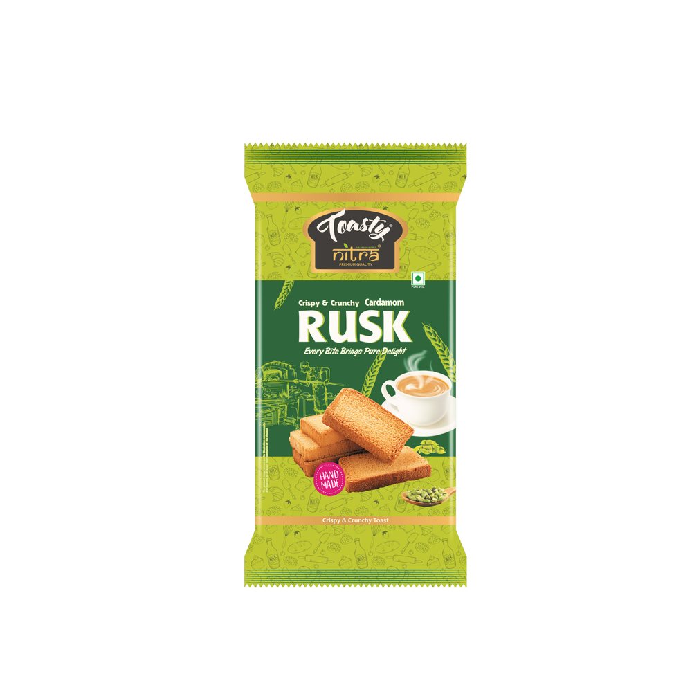Nitra Cardamom Rusk 200 g pack, front