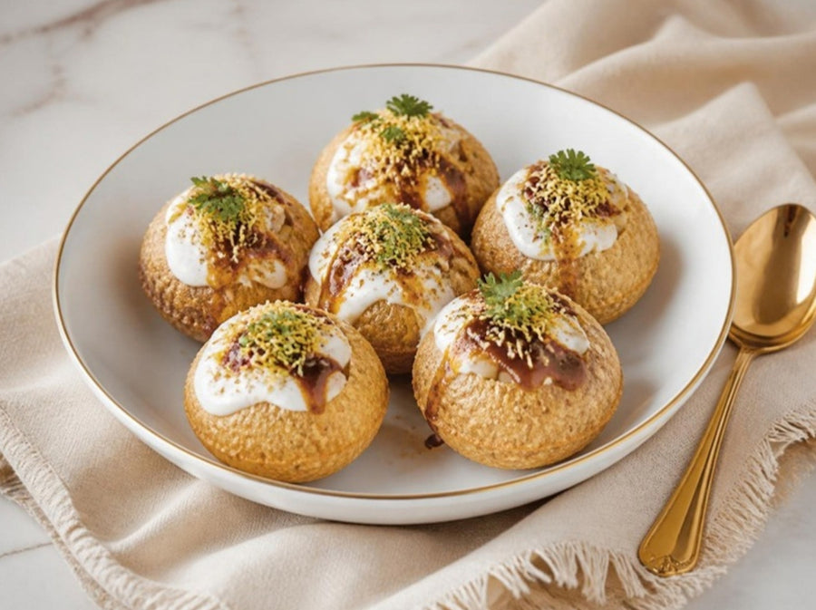 Dahi Puri with Date-Tamarind Chutney