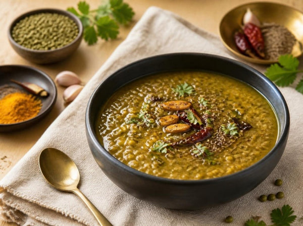 Green Lentil Tadka Dal