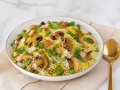 Mushroom & Green Pea Biryani
