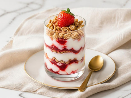 Strawberry Jam Swirl Yoghurt Parfait