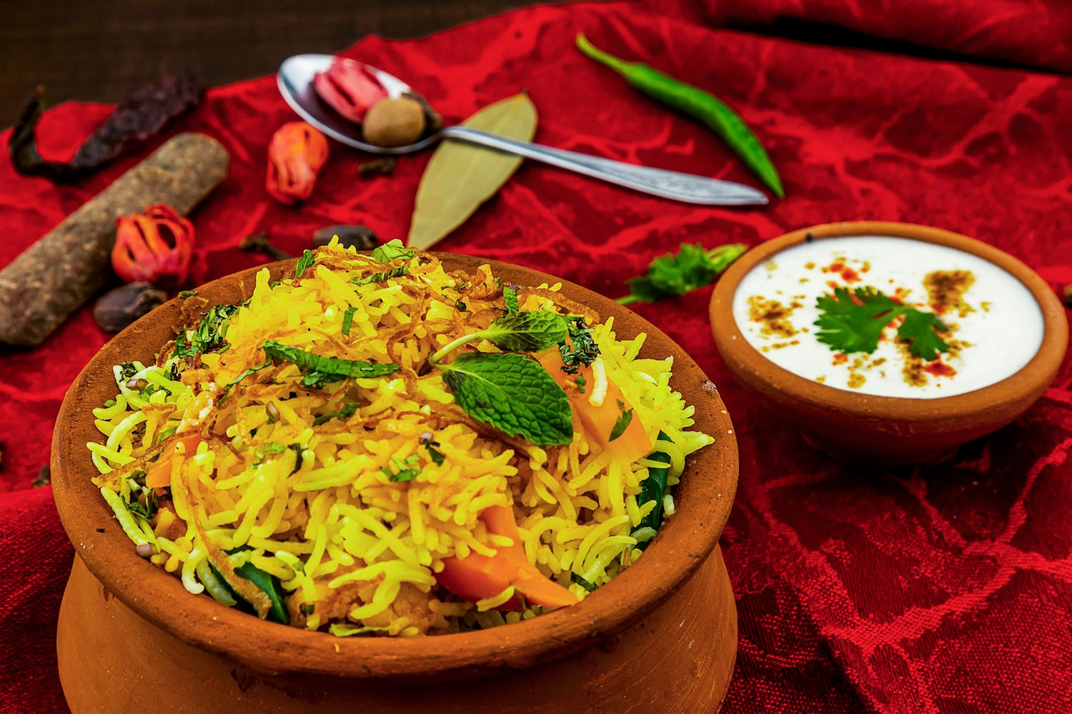 Vegetable biryani cooked with Nitra basmati rice